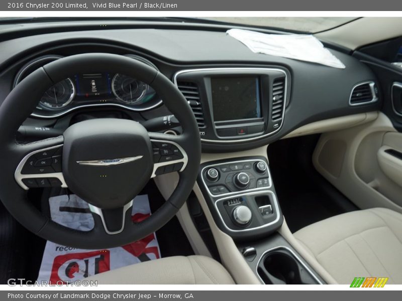 Vivid Blue Pearl / Black/Linen 2016 Chrysler 200 Limited