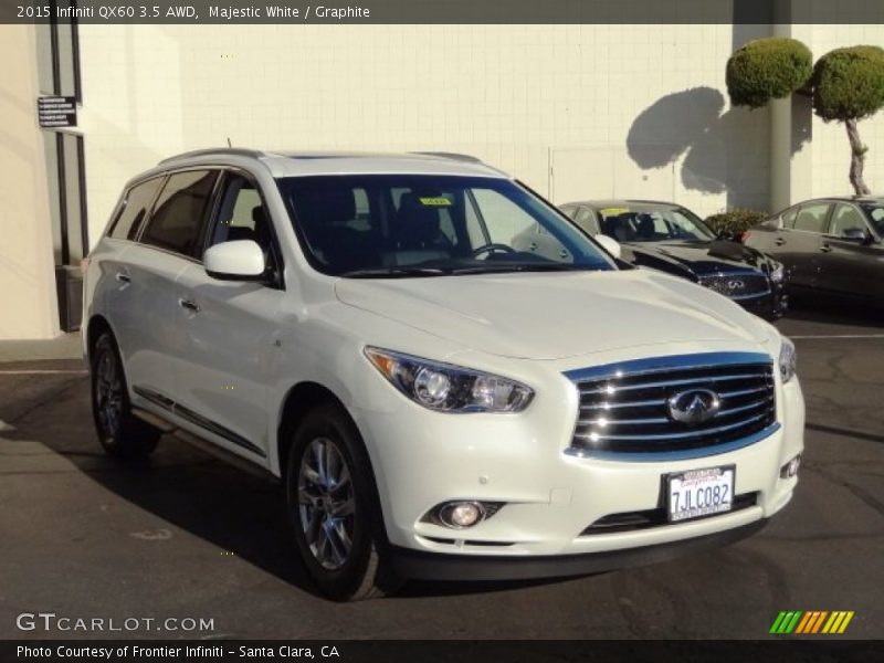 Majestic White / Graphite 2015 Infiniti QX60 3.5 AWD