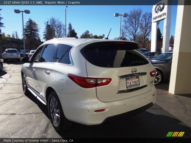 Majestic White / Graphite 2015 Infiniti QX60 3.5 AWD