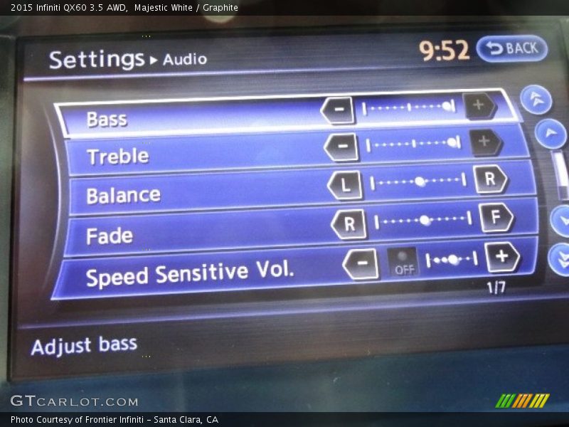 Majestic White / Graphite 2015 Infiniti QX60 3.5 AWD