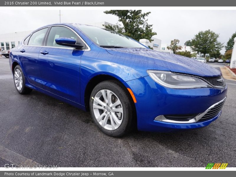 Vivid Blue Pearl / Black/Linen 2016 Chrysler 200 Limited