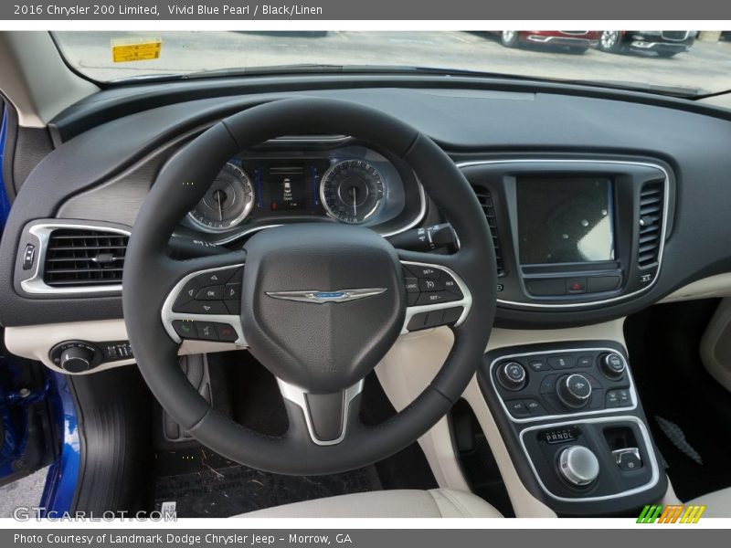 Vivid Blue Pearl / Black/Linen 2016 Chrysler 200 Limited