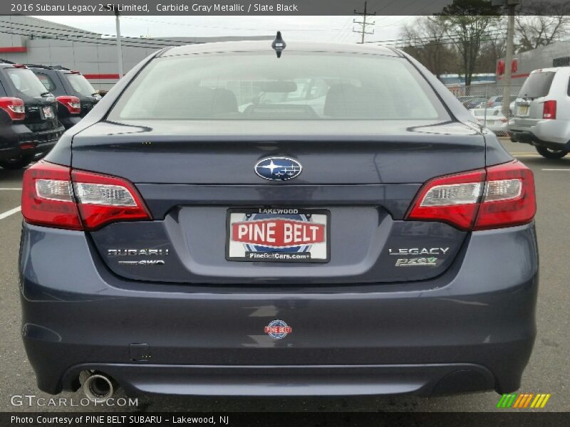 Carbide Gray Metallic / Slate Black 2016 Subaru Legacy 2.5i Limited