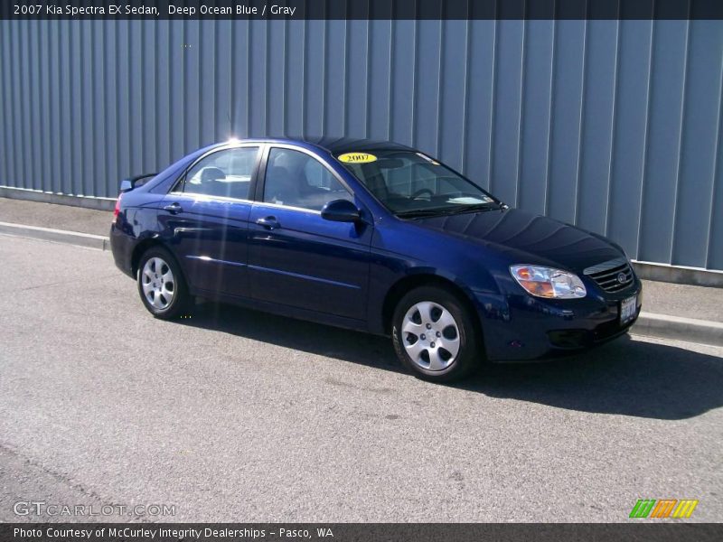 Deep Ocean Blue / Gray 2007 Kia Spectra EX Sedan