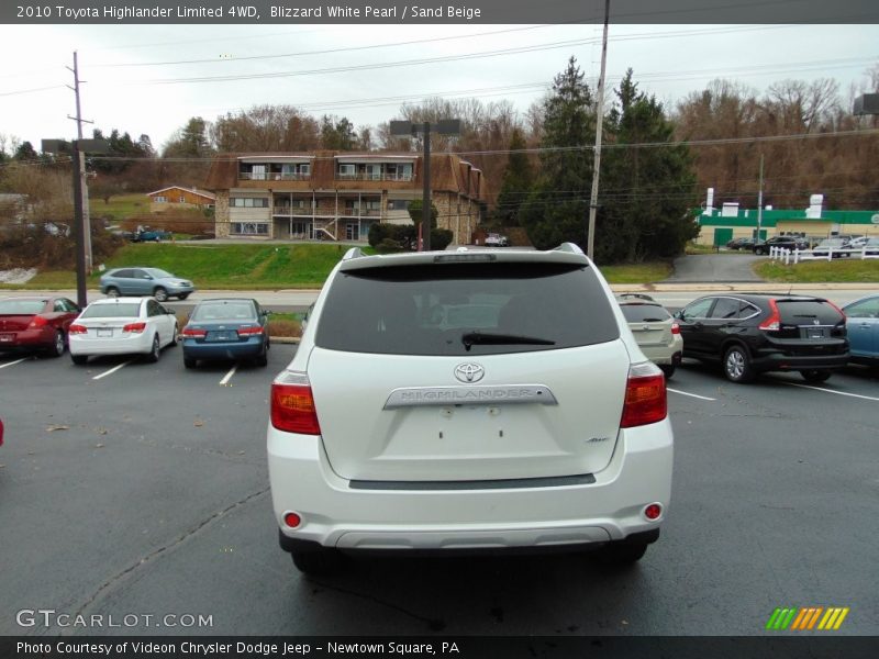 Blizzard White Pearl / Sand Beige 2010 Toyota Highlander Limited 4WD