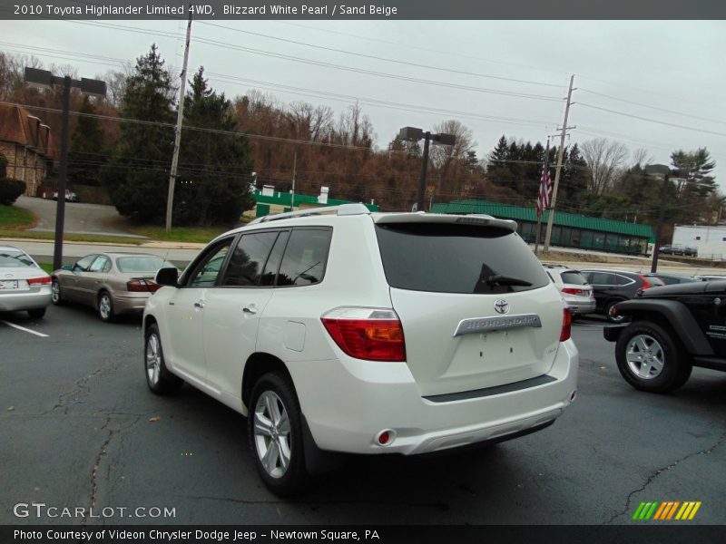 Blizzard White Pearl / Sand Beige 2010 Toyota Highlander Limited 4WD