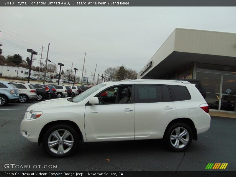 Blizzard White Pearl / Sand Beige 2010 Toyota Highlander Limited 4WD