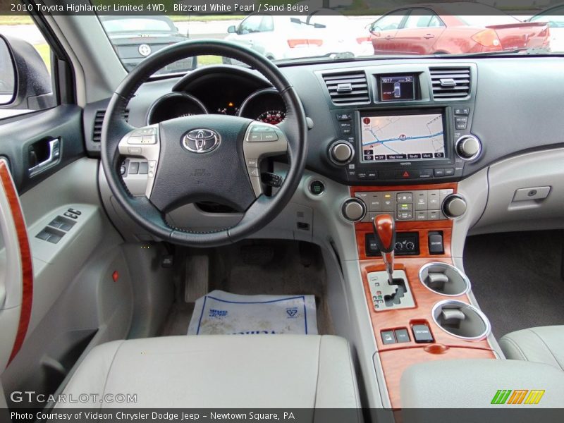 Blizzard White Pearl / Sand Beige 2010 Toyota Highlander Limited 4WD