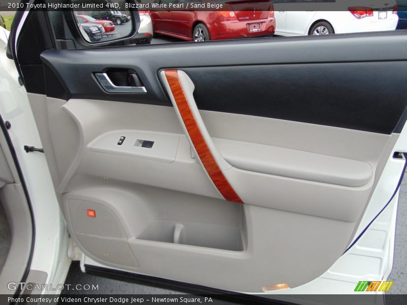 Blizzard White Pearl / Sand Beige 2010 Toyota Highlander Limited 4WD