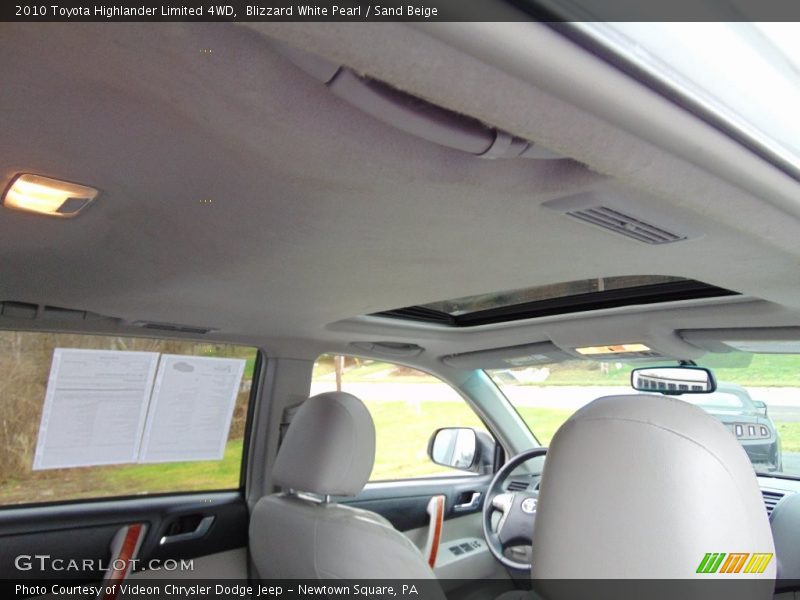 Blizzard White Pearl / Sand Beige 2010 Toyota Highlander Limited 4WD