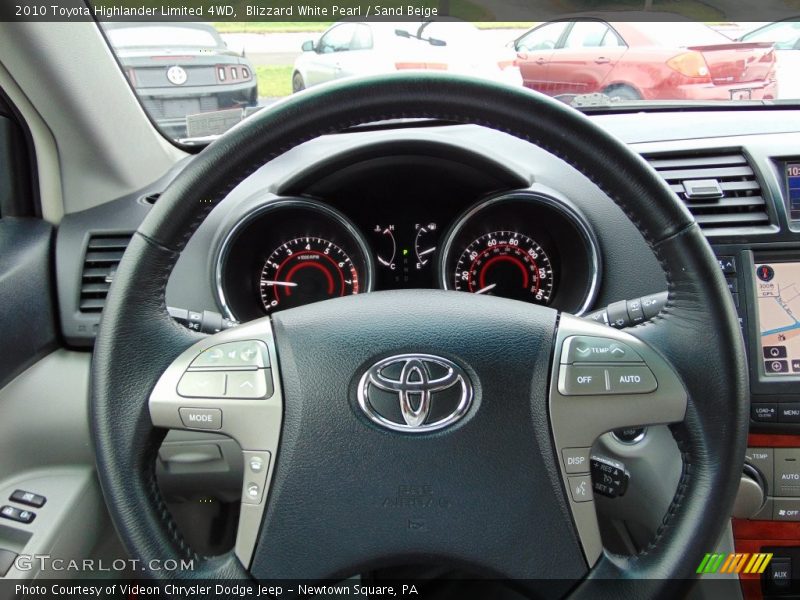 Blizzard White Pearl / Sand Beige 2010 Toyota Highlander Limited 4WD