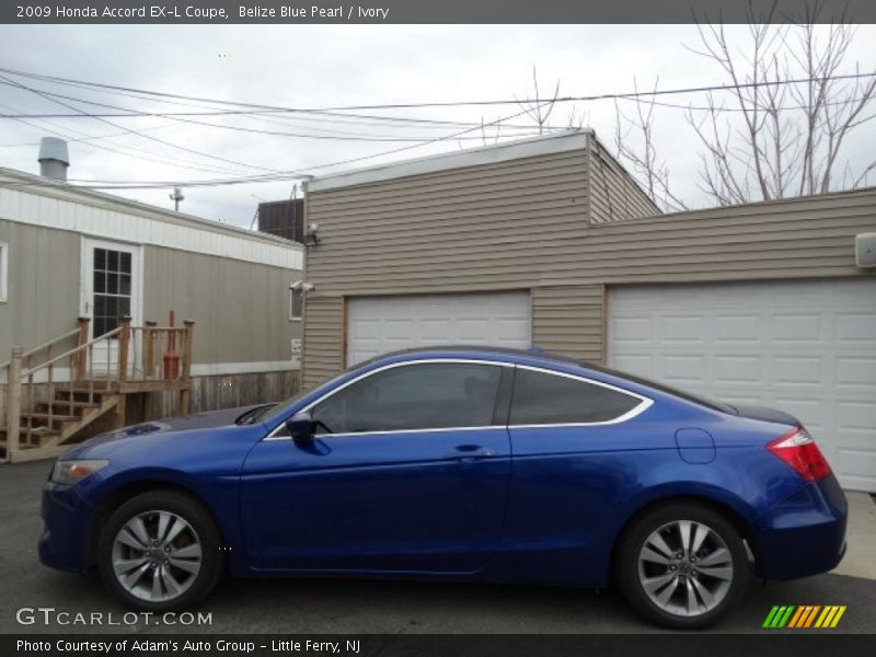 Belize Blue Pearl / Ivory 2009 Honda Accord EX-L Coupe