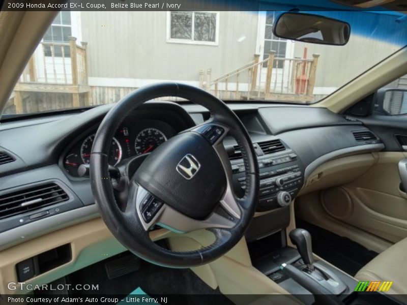 Belize Blue Pearl / Ivory 2009 Honda Accord EX-L Coupe
