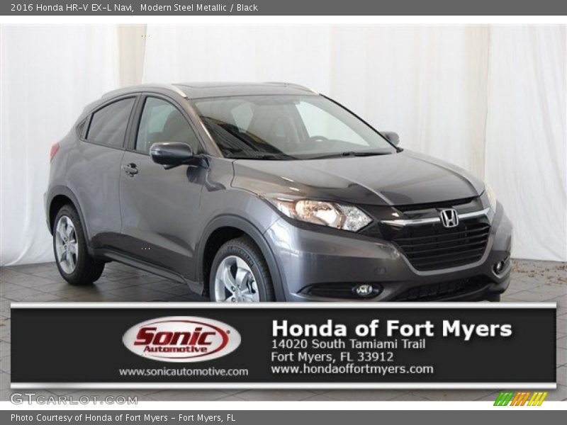 Modern Steel Metallic / Black 2016 Honda HR-V EX-L Navi