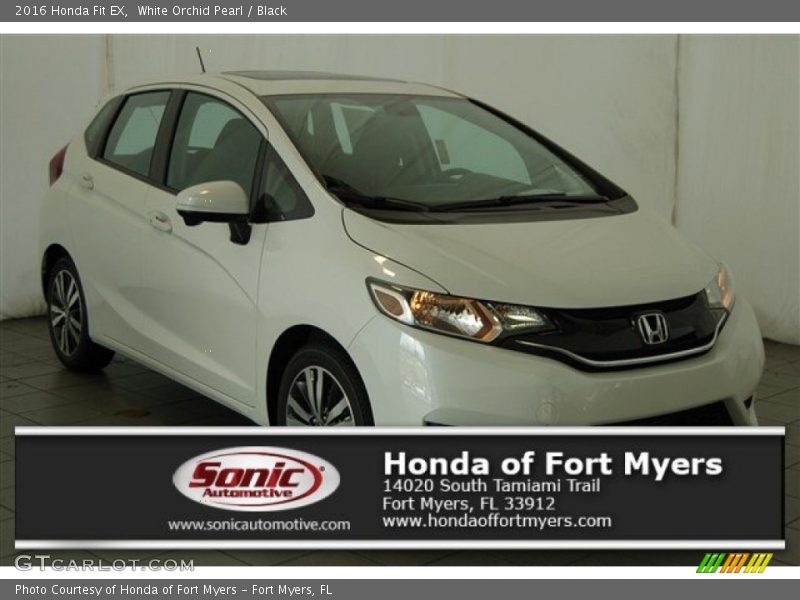 White Orchid Pearl / Black 2016 Honda Fit EX