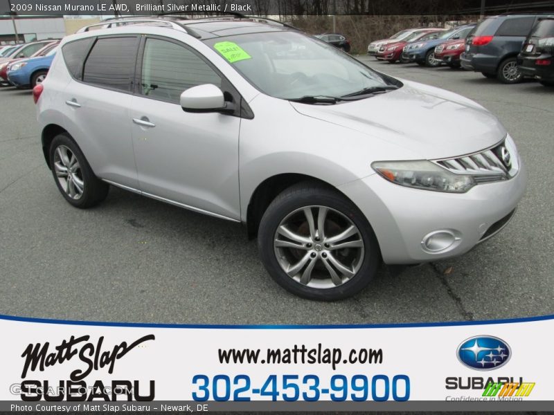 Brilliant Silver Metallic / Black 2009 Nissan Murano LE AWD