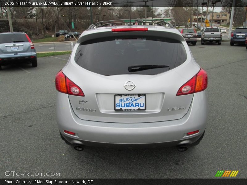 Brilliant Silver Metallic / Black 2009 Nissan Murano LE AWD