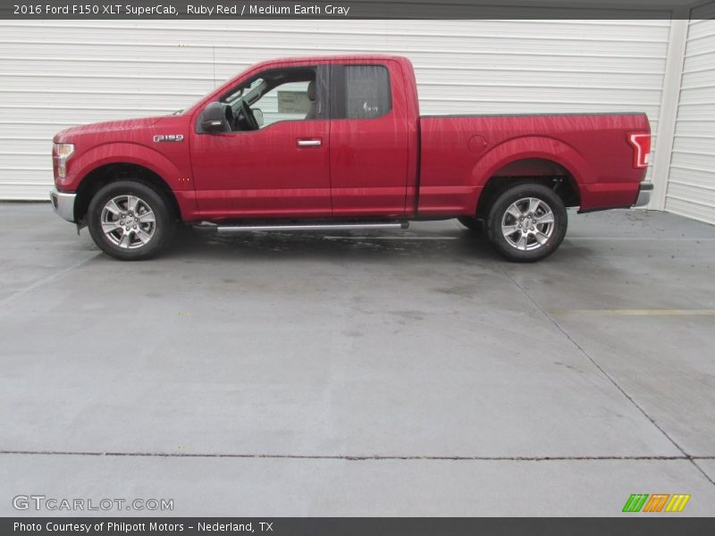 Ruby Red / Medium Earth Gray 2016 Ford F150 XLT SuperCab