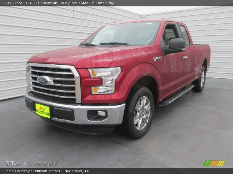 Ruby Red / Medium Earth Gray 2016 Ford F150 XLT SuperCab