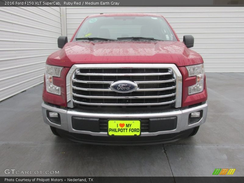 Ruby Red / Medium Earth Gray 2016 Ford F150 XLT SuperCab