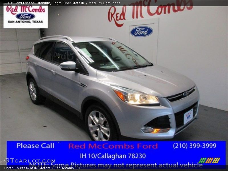 Ingot Silver Metallic / Medium Light Stone 2016 Ford Escape Titanium