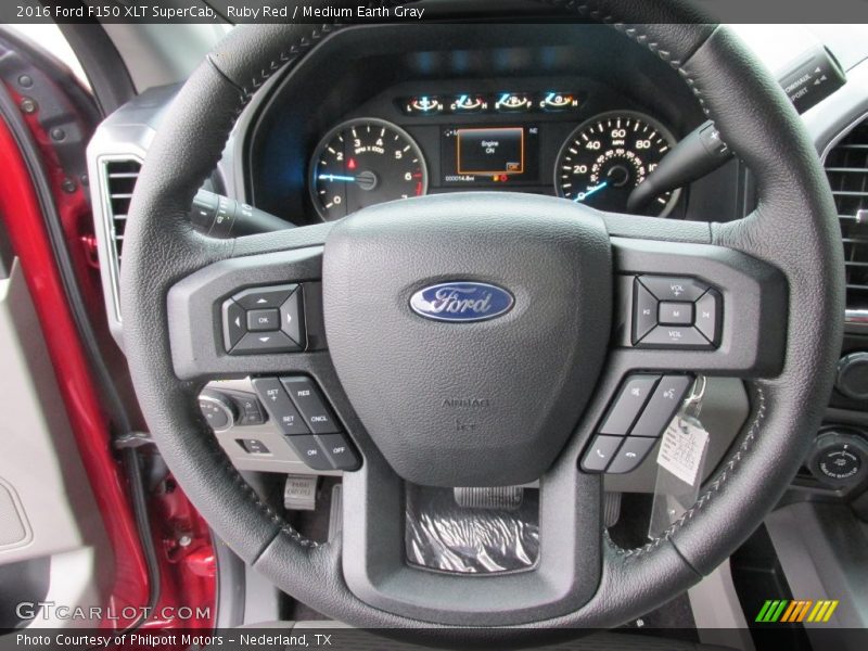 Ruby Red / Medium Earth Gray 2016 Ford F150 XLT SuperCab