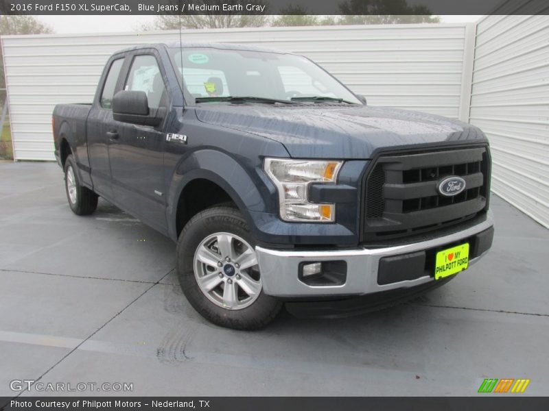 Blue Jeans / Medium Earth Gray 2016 Ford F150 XL SuperCab