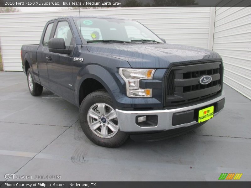 Blue Jeans / Medium Earth Gray 2016 Ford F150 XL SuperCab