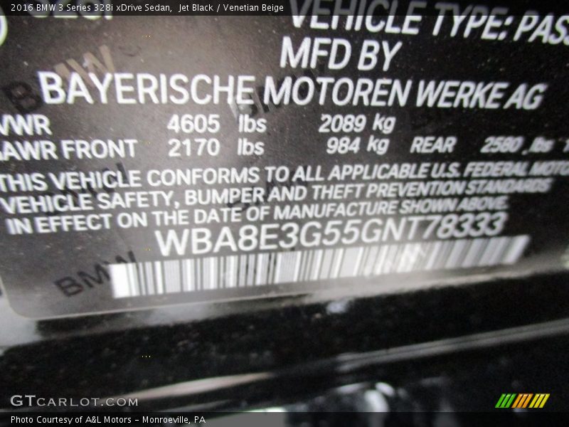 Jet Black / Venetian Beige 2016 BMW 3 Series 328i xDrive Sedan