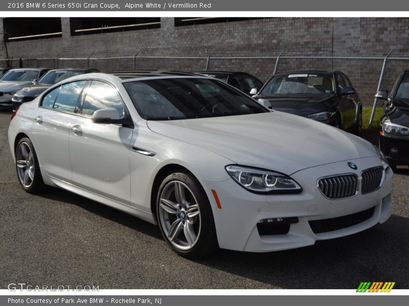 Alpine White / Vermillion Red 2016 BMW 6 Series 650i Gran Coupe