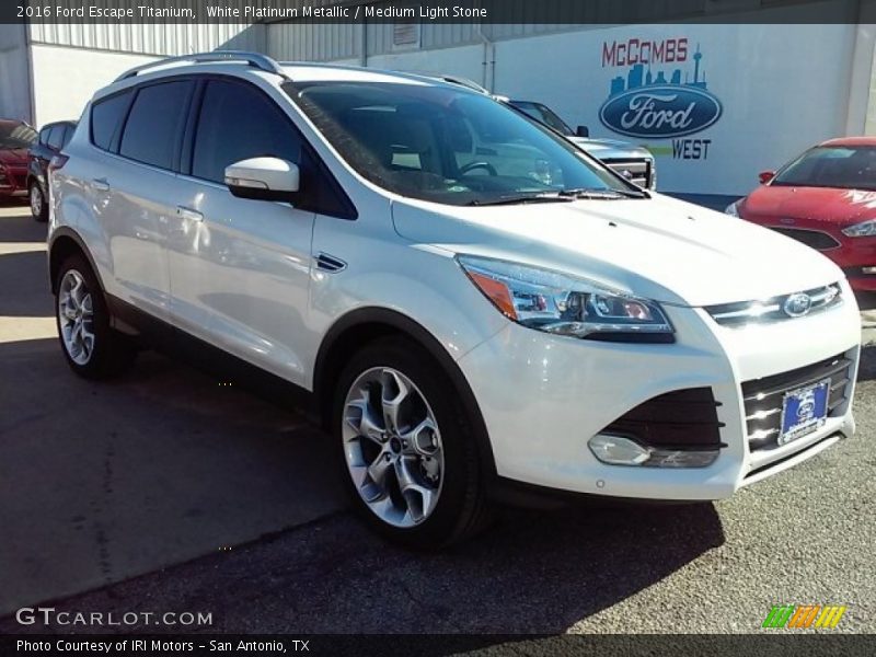White Platinum Metallic / Medium Light Stone 2016 Ford Escape Titanium