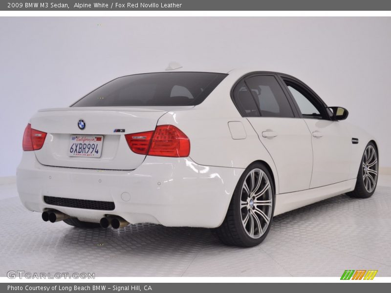 Alpine White / Fox Red Novillo Leather 2009 BMW M3 Sedan