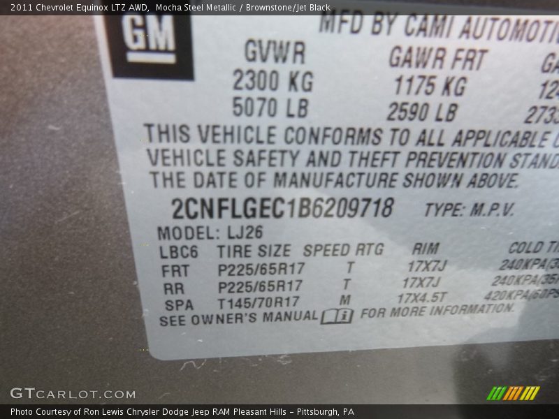 Mocha Steel Metallic / Brownstone/Jet Black 2011 Chevrolet Equinox LTZ AWD