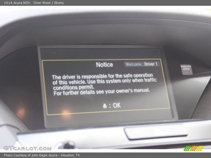 Silver Moon / Ebony 2014 Acura MDX