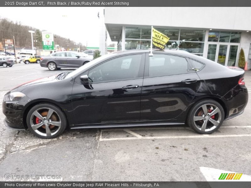 Pitch Black / Black/Ruby Red Accent Stitching 2015 Dodge Dart GT