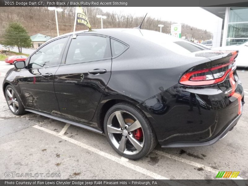 Pitch Black / Black/Ruby Red Accent Stitching 2015 Dodge Dart GT