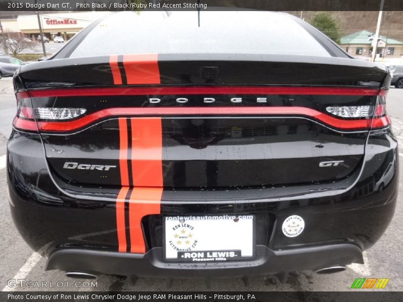 Pitch Black / Black/Ruby Red Accent Stitching 2015 Dodge Dart GT