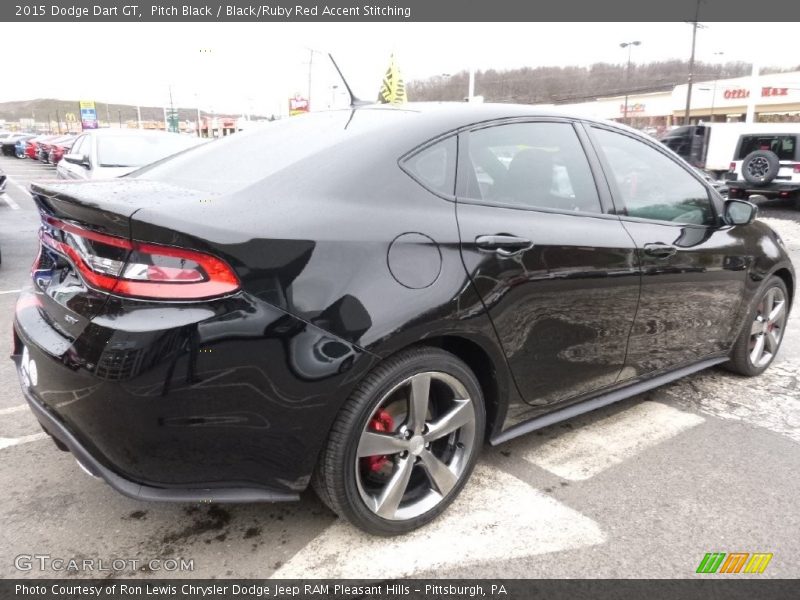 Pitch Black / Black/Ruby Red Accent Stitching 2015 Dodge Dart GT