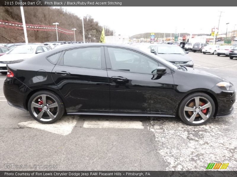 Pitch Black / Black/Ruby Red Accent Stitching 2015 Dodge Dart GT