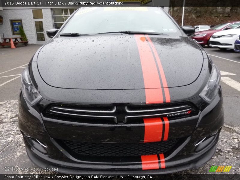 Pitch Black / Black/Ruby Red Accent Stitching 2015 Dodge Dart GT