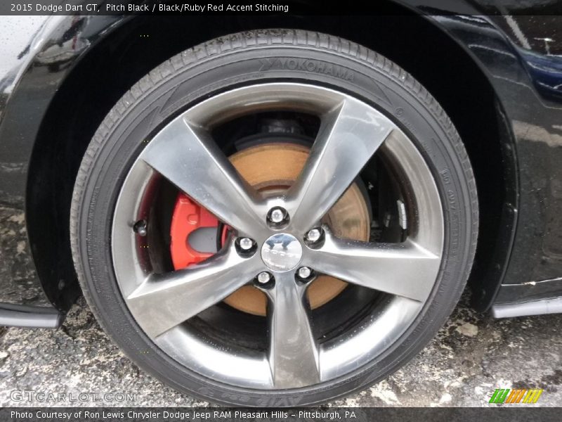 Pitch Black / Black/Ruby Red Accent Stitching 2015 Dodge Dart GT