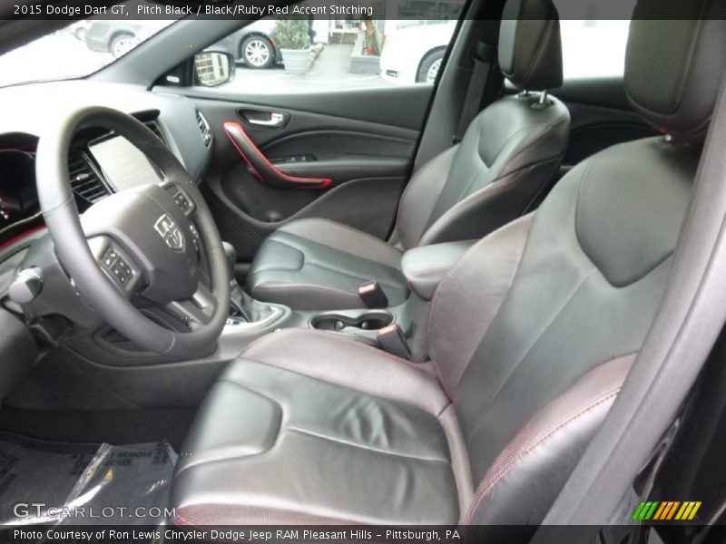 Pitch Black / Black/Ruby Red Accent Stitching 2015 Dodge Dart GT
