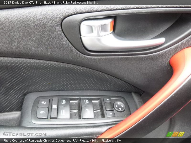 Pitch Black / Black/Ruby Red Accent Stitching 2015 Dodge Dart GT