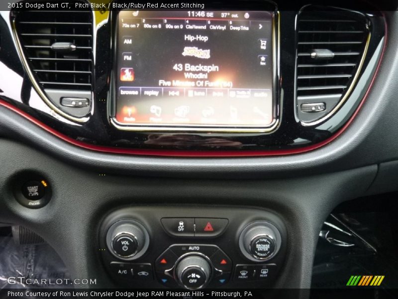 Pitch Black / Black/Ruby Red Accent Stitching 2015 Dodge Dart GT