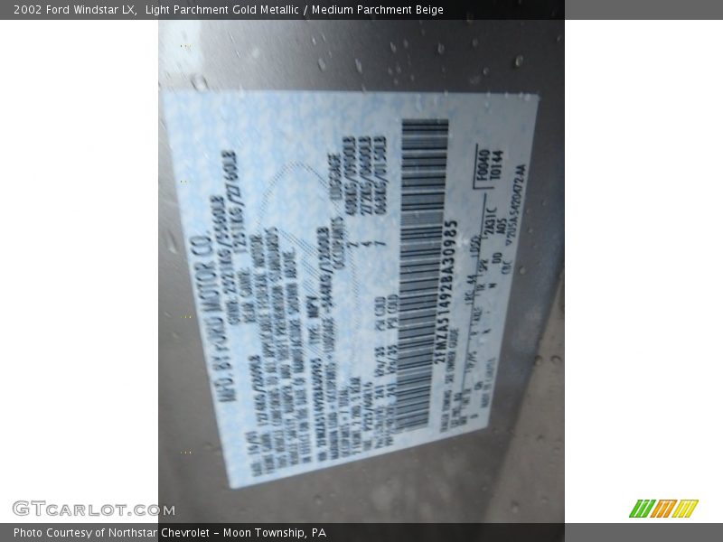 Light Parchment Gold Metallic / Medium Parchment Beige 2002 Ford Windstar LX