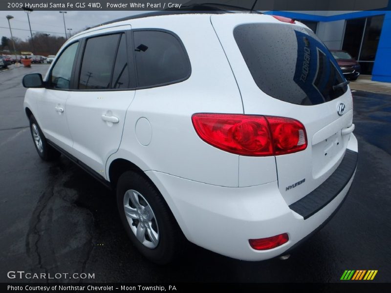 Powder White Pearl / Gray 2009 Hyundai Santa Fe GLS 4WD