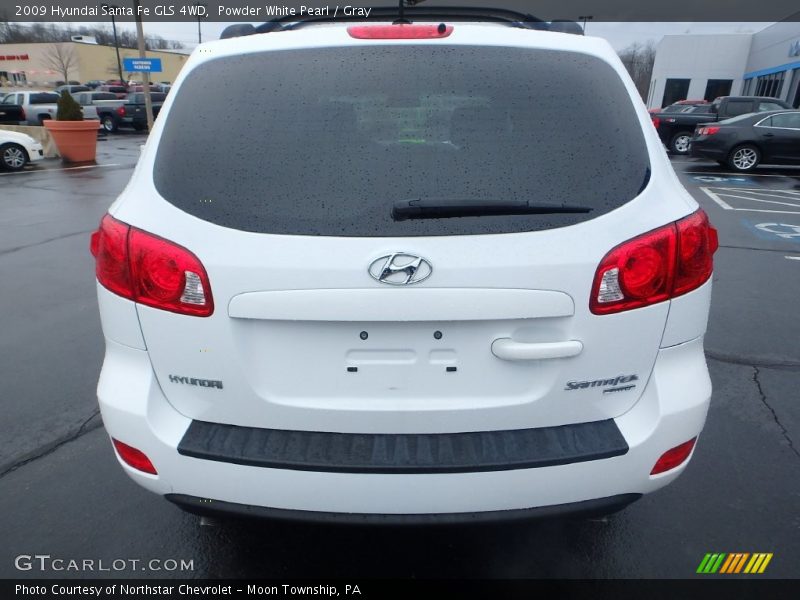 Powder White Pearl / Gray 2009 Hyundai Santa Fe GLS 4WD