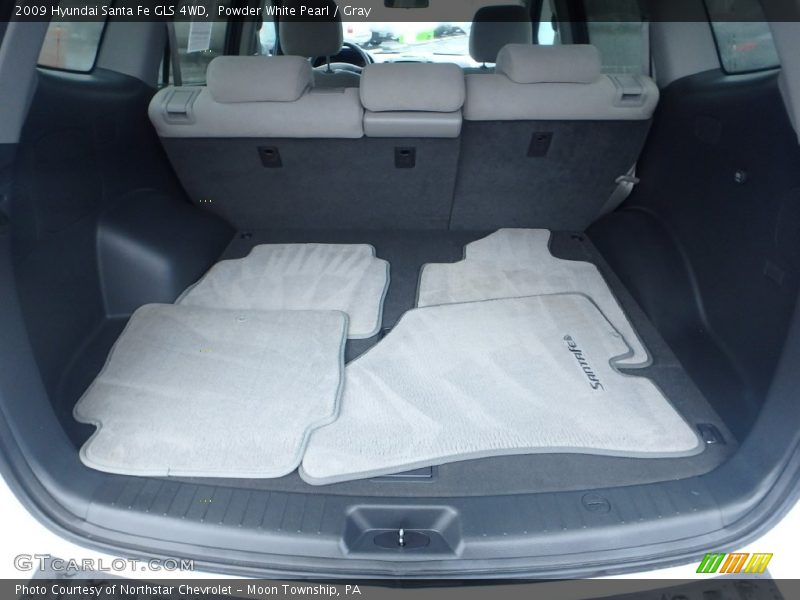 Powder White Pearl / Gray 2009 Hyundai Santa Fe GLS 4WD