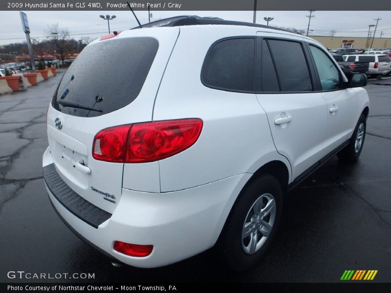 Powder White Pearl / Gray 2009 Hyundai Santa Fe GLS 4WD