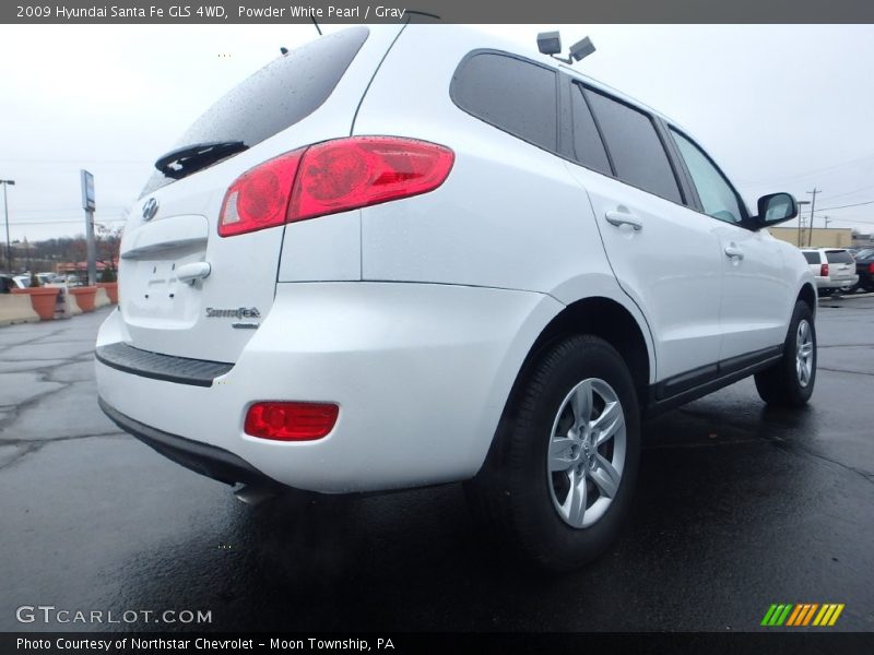 Powder White Pearl / Gray 2009 Hyundai Santa Fe GLS 4WD